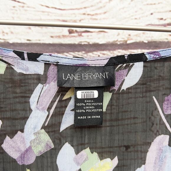 LANE BRYANT Sheer Floral Blouse Sz 18 20 1X - Picture 2 of 6